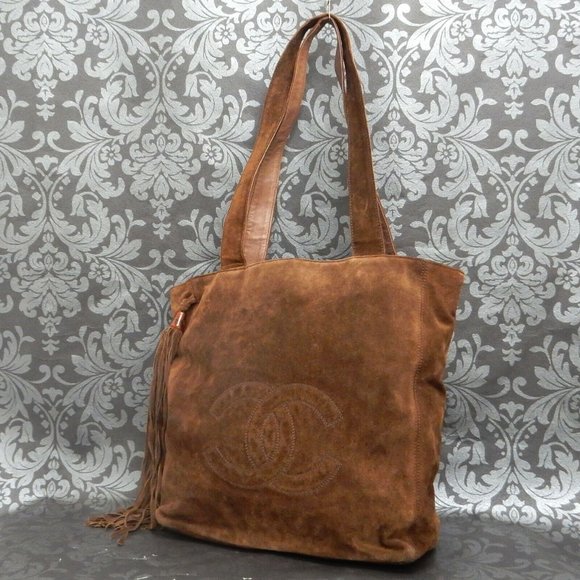 Chanel Brown Suede Leather Fringe Bag - Picture 1 of 12